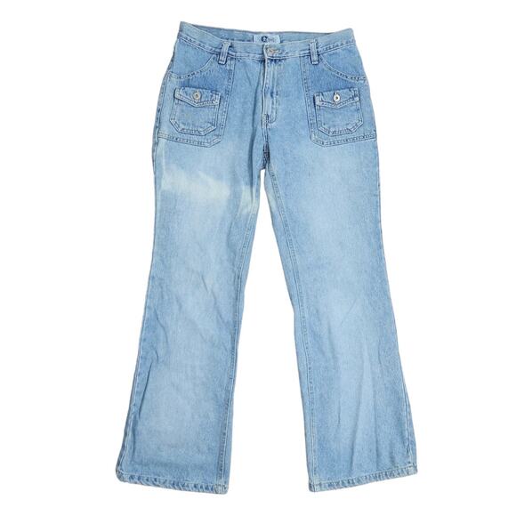 Vintage 90s Arizona Jean Co light wash cargo mid rise bootcut jeans 9 - Picture 1 of 4